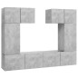 vidaXL Set Mobili TV 6 pz Grigio Cemento in Truciolato vidaXL Set Mobili TV 6 pz Grigio Cemento in Truciolato