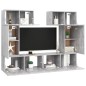 vidaXL Set Mobili TV 6 pz Grigio Cemento in Truciolato vidaXL Set Mobili TV 6 pz Grigio Cemento in Truciolato