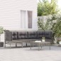 vidaXL Set Divani da Giardino 5 pz con Cuscini in Polyrattan Grigio vidaXL Set Divani da Giardino 5 pz con Cuscini in Polyrattan Grigio