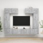 vidaXL Set Porta TV 6 pz Grigio Cemento in Truciolato vidaXL Set Porta TV 6 pz Grigio Cemento in Truciolato
