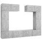 vidaXL Set Porta TV 6 pz Grigio Cemento in Truciolato vidaXL Set Porta TV 6 pz Grigio Cemento in Truciolato
