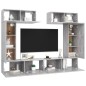 vidaXL Set Porta TV 6 pz Grigio Cemento in Truciolato vidaXL Set Porta TV 6 pz Grigio Cemento in Truciolato