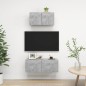 vidaXL Set Porta TV 2 pz Grigio Cemento in Truciolato 