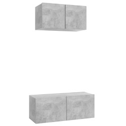 vidaXL Set Porta TV 2 pz Grigio Cemento in Truciolato 