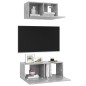vidaXL Set Porta TV 2 pz Grigio Cemento in Truciolato 