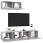vidaXL Mobili Porta TV 3 pz Grigio Cemento in Legno Multistrato