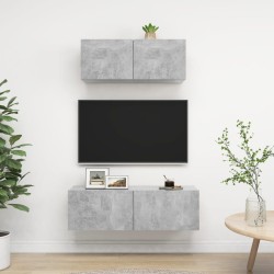 vidaXL Set Porta TV 2 pz Grigio Cemento in Truciolato 