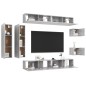 vidaXL Set Porta TV 8 pz Grigio Cemento in Truciolato vidaXL Set Porta TV 8 pz Grigio Cemento in Truciolato