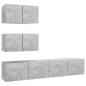vidaXL Set di Mobili Porta TV 4 pz Grigio Cemento in Legno Multistrato vidaXL Set di Mobili Porta TV 4 pz Grigio Cemento in Legno Multistrato