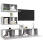 vidaXL Set di Mobili Porta TV 4 pz Grigio Cemento in Legno Multistrato vidaXL Set di Mobili Porta TV 4 pz Grigio Cemento in Legno Multistrato