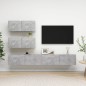 vidaXL Set Porta TV 4 pz Grigio Cemento in Truciolato vidaXL Set Porta TV 4 pz Grigio Cemento in Truciolato