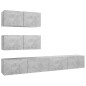 vidaXL Set Porta TV 4 pz Grigio Cemento in Truciolato vidaXL Set Porta TV 4 pz Grigio Cemento in Truciolato