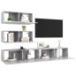vidaXL Set Porta TV 4 pz Grigio Cemento in Truciolato vidaXL Set Porta TV 4 pz Grigio Cemento in Truciolato