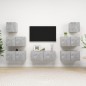 vidaXL Set di Mobili Porta TV 7 pz Grigio Cemento in Legno Multistrato vidaXL Set di Mobili Porta TV 7 pz Grigio Cemento in Legno Multistrato
