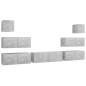 vidaXL Set Porta TV 7 pz Grigio Cemento in Truciolato vidaXL Set Porta TV 7 pz Grigio Cemento in Truciolato