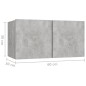 vidaXL Set Porta TV 8 pz Grigio Cemento in Truciolato vidaXL Set Porta TV 8 pz Grigio Cemento in Truciolato