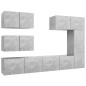 vidaXL Set di Mobili Porta TV 6 pz Grigio Cemento in Legno Multistrato vidaXL Set di Mobili Porta TV 6 pz Grigio Cemento in Legno Multistrato