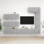 vidaXL Set di Mobili Porta TV 7 pz Grigio Cemento in Legno Multistrato vidaXL Set di Mobili Porta TV 7 pz Grigio Cemento in Legno Multistrato