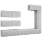 vidaXL Set di Mobili Porta TV 7 pz Grigio Cemento in Legno Multistrato vidaXL Set di Mobili Porta TV 7 pz Grigio Cemento in Legno Multistrato