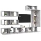 vidaXL Set di Mobili Porta TV 7 pz Grigio Cemento in Legno Multistrato vidaXL Set di Mobili Porta TV 7 pz Grigio Cemento in Legno Multistrato