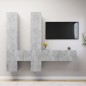 vidaXL Set Porta TV 6 pz Grigio Cemento in Truciolato vidaXL Set Porta TV 6 pz Grigio Cemento in Truciolato