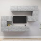 vidaXL Set Porta TV 8 pz Grigio Cemento in Truciolato vidaXL Set Porta TV 8 pz Grigio Cemento in Truciolato