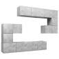 vidaXL Set Porta TV 8 pz Grigio Cemento in Truciolato vidaXL Set Porta TV 8 pz Grigio Cemento in Truciolato