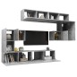 vidaXL Set Porta TV 8 pz Grigio Cemento in Truciolato vidaXL Set Porta TV 8 pz Grigio Cemento in Truciolato