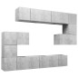 vidaXL Set Porta TV 10 pz Grigio Cemento in Truciolato vidaXL Set Porta TV 10 pz Grigio Cemento in Truciolato