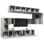 vidaXL Set Porta TV 10 pz Grigio Cemento in Truciolato vidaXL Set Porta TV 10 pz Grigio Cemento in Truciolato