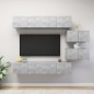 vidaXL Set Porta TV 6 pz Grigio Cemento in Truciolato