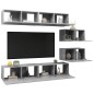 vidaXL Set Porta TV 6 pz Grigio Cemento in Truciolato