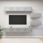 vidaXL Set Porta TV 6 pz Grigio Cemento in Truciolato vidaXL Set Porta TV 6 pz Grigio Cemento in Truciolato