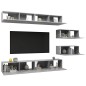 vidaXL Set Porta TV 6 pz Grigio Cemento in Truciolato vidaXL Set Porta TV 6 pz Grigio Cemento in Truciolato