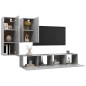 vidaXL Set Porta TV 4 pz Grigio Cemento in Truciolato vidaXL Set Porta TV 4 pz Grigio Cemento in Truciolato