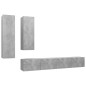 vidaXL Set di Mobili Porta TV 4 pz Grigio Cemento in Legno Multistrato vidaXL Set di Mobili Porta TV 4 pz Grigio Cemento in Legno Multistrato
