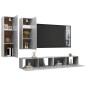 vidaXL Set di Mobili Porta TV 4 pz Grigio Cemento in Legno Multistrato vidaXL Set di Mobili Porta TV 4 pz Grigio Cemento in Legno Multistrato