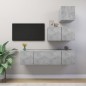 vidaXL Set di Mobili Porta TV 4 pz Grigio Cemento in Legno Multistrato