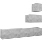 vidaXL Set Porta TV 4 pz Grigio Cemento in Truciolato vidaXL Set Porta TV 4 pz Grigio Cemento in Truciolato