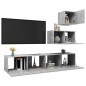 vidaXL Set Porta TV 4 pz Grigio Cemento in Truciolato vidaXL Set Porta TV 4 pz Grigio Cemento in Truciolato