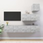 vidaXL Set di Mobili Porta TV 4 pz Grigio Cemento in Legno Multistrato vidaXL Set di Mobili Porta TV 4 pz Grigio Cemento in Legno Multistrato