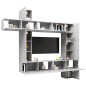 vidaXL Set Porta TV 9 pz Grigio Cemento in Truciolato vidaXL Set Porta TV 9 pz Grigio Cemento in Truciolato