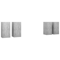 vidaXL Mobili TV Grigio Cemento 4 pz 30,5x30x60 cm in Truciolato