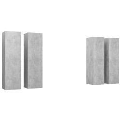 vidaXL Mobili TV 4 pz Grigio Cemento 30,5x30x110 cm in Truciolato