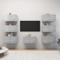 vidaXL Mobili TV 7 pz Grigio Cemento 30,5x30x60 cm in Truciolato vidaXL Mobili TV 7 pz Grigio Cemento 30,5x30x60 cm in Truciolato