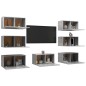 vidaXL Mobili TV 7 pz Grigio Cemento 30,5x30x60 cm in Truciolato vidaXL Mobili TV 7 pz Grigio Cemento 30,5x30x60 cm in Truciolato