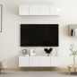 vidaXL Mobili TV 4 pz Bianco Lucido 60x30x30 cm in Legno Multistrato vidaXL Mobili TV 4 pz Bianco Lucido 60x30x30 cm in Legno Multistrato
