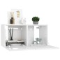 vidaXL Mobili TV 4 pz Bianco Lucido 60x30x30 cm in Legno Multistrato vidaXL Mobili TV 4 pz Bianco Lucido 60x30x30 cm in Legno Multistrato