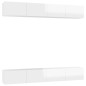 vidaXL Mobili TV 4 pz Bianco Lucido 100x30x30 cm in Legno Multistrato