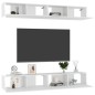 vidaXL Mobili TV 4 pz Bianco Lucido 100x30x30 cm in Legno Multistrato